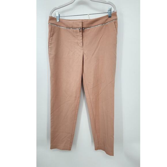 Rebecca Taylor Zipper Detail Light Pink Trouser Pants Size 8 - Picture 2 of 9
